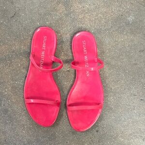 Stuart Weitzman Pink Minimalist Slide Sandals